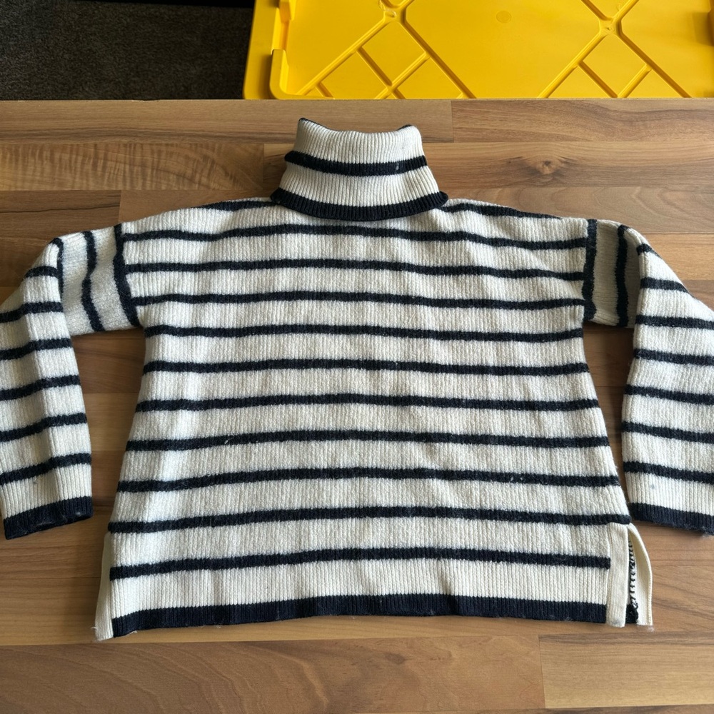 La Ligne Stripped 100% Wool Pullover Sweater